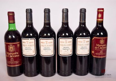 null Set of 6 bottles of Spanish wines including:
 4 bottlesRIOJA Crianza Tempranillo...