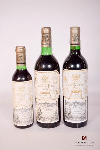 null Set of 3 bottles of Spanish wines including:
 1 Half Half Marked with Riscal...