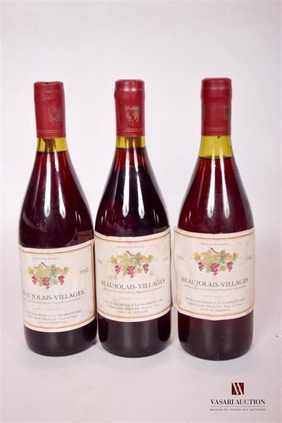 null 3 bouteilles	BEAUJOLAIS VILLAGES mise Château Besacier Prop.		1992
	Et. fanées...