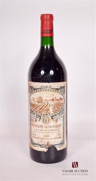 null 1 MagnumChâteau DU GRAND BOSSETLalande de Pomerol1989And
 very stained and torn...