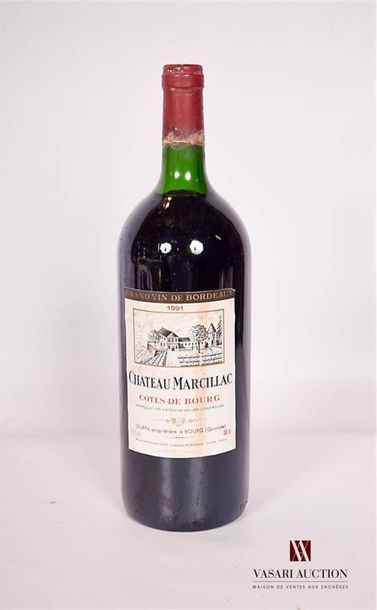 null 1 Magnum	Château MARCILLAC	Côtes de Bourg	1991
	Et. tachée sinon bonne. N :...