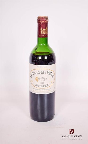 null 1 bottle Château LA DOUVE DE ROMEFORTHaut Médoc1989Et
. impeccable. Corroded...