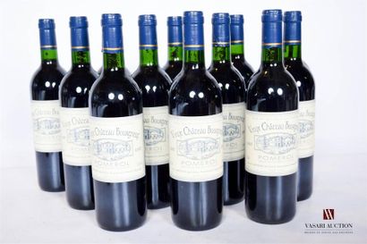 null 12 bouteilles	VIEUX CHÂTEAU BOURGNEUF	Pomerol	1997
	Et. bonnes. N : 10 mi/bas...