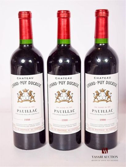 null 3 Bouteilles	Château GRAND PUY DUCASSE	Pauillac CC	1998
	Et. un peu tachées....