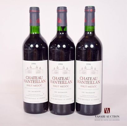 null 3 bouteilles	Château HANTEILLAN	Haut Médoc CB	1996
	Et.: 1 excellentes, 1 légèrement...