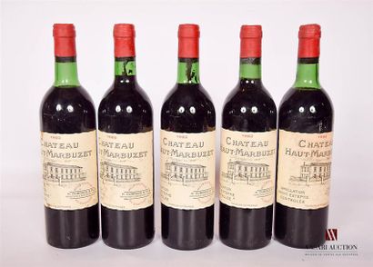 null 5 bouteilles	Château HAUT MARBUZET	St Estèphe	1982
	Et.: 1 excellente, 4 un...