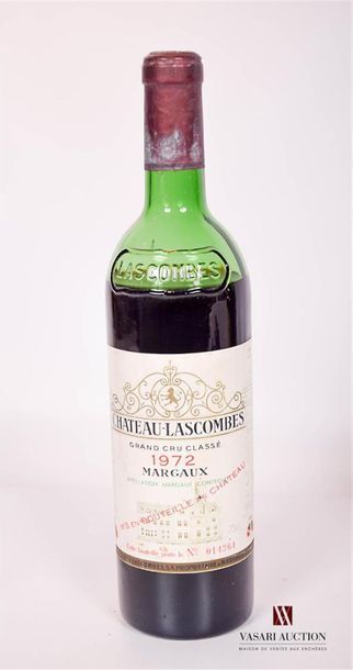 null 1 bouteille	Château LASCOMBES	Margaux GCC	1972
	Et. un peu tachée. N : bas ...