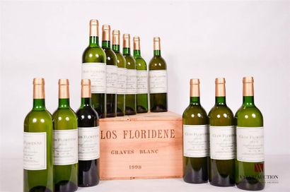 null 12 bouteilles	CLOS FLORIDÈNE	Graves blanc	1998
	Et. impeccables. N : 5 bas goulot,...