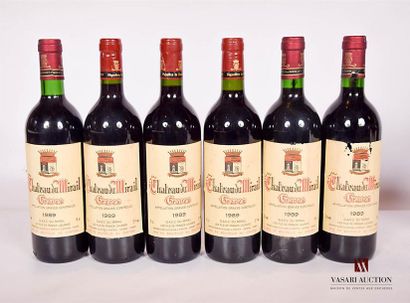 null 6 bouteilles	Château DU MIRAIL	Graves	1989
	Et. un peu tachées (1 un peu déchirée)....