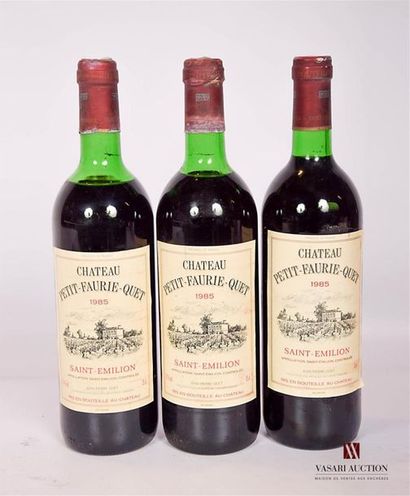 null 3 bouteilles	Château PETIT-FAURIE-QUET	St Emilion	1985
	Et. légèrement tachées....