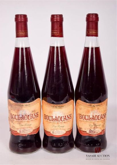 null 3 bouteilles	BOULAOUANE rouge (Maroc) mise coop		NM
	Et. tachées. N : 2 cm....