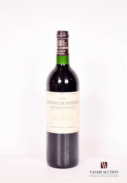 null 1 bouteille	SAINT PAUL DE DOMINIQUE	St Emilion GC	1995
	Et. légèrement tachée,...