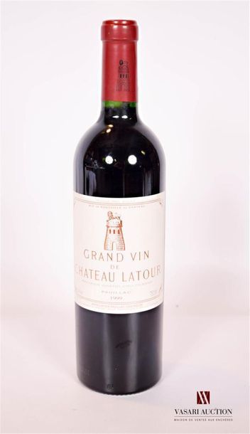 null 1 bouteille	Château LATOUR	Pauillac 1er GCC	1999
	Et. un peu tachée. N : mi/bas...
