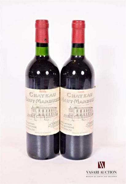 null 2 bouteilles	Château HAUT MARBUZET	St estèphe	1998
	Et. tachées (1 déchirure)....