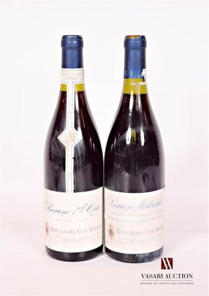 null Lot de 2 bouteilles mise Bouchard Ainé & Fils comprenant :		
1 bouteille	BEAUNE...