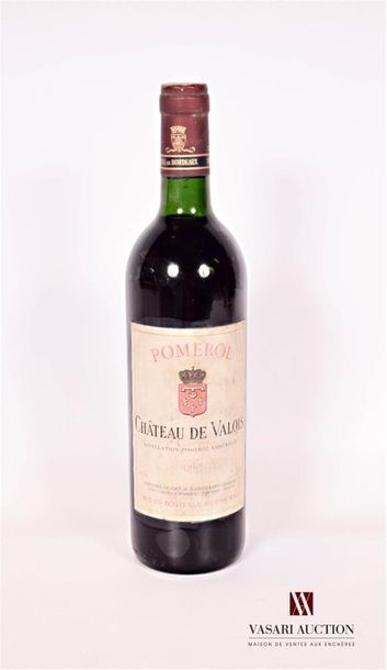 null 1 bouteille	Château DE VALOIS	Pomerol	1985
	Et. fanée et tachée mais parfaitement...
