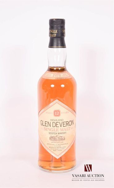 null 1 bouteille	Scothch Whisky Highland GLEN DEVERON Single Malt (Ecosse)		1978
	12...