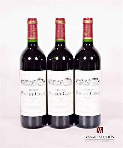 null 3 bouteilles	Château PONTET CANET	Pauillac GCC	1999
	Et.: 2 légèrement tachées,...