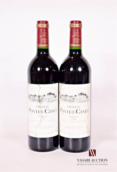 null 2 bouteilles	Château PONTET CANET	Pauillac GCC	1999
	Et. tachées mais parfaitement...
