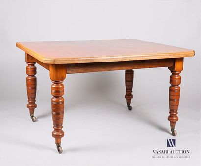 null Dining table in mahogany veneer, the rectangular shaped tray with cut edges...