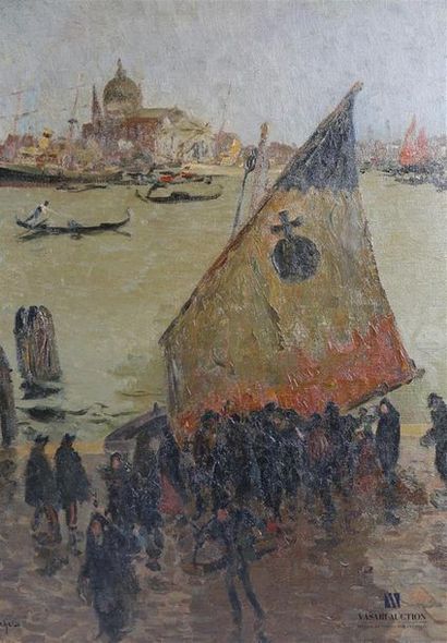 null ABEL TRUCHET Louis (1857-1918)
Débarquement d'une sampierote sur la Place Saint...
