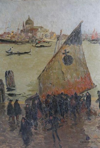 null ABEL TRUCHET Louis (1857-1918)
Disembarkation of a sampierote in Saint Mark's...