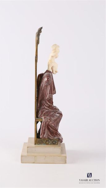 null FLAMAND Georges (1895-1925)
The Virgin sitting on a bronze throne surmounted...