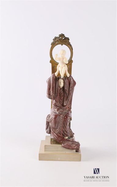 null FLAMAND Georges (1895-1925)
The Virgin sitting on a bronze throne surmounted...