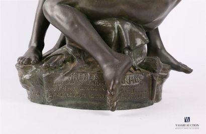 null MARIOTON Eugène (1857-1933)
Frères d'armes
Bronze à patine brun vert
Signé sur...