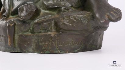 null MARIOTON Eugène (1857-1933)
Frères d'armes
Bronze à patine brun vert
Signé sur...