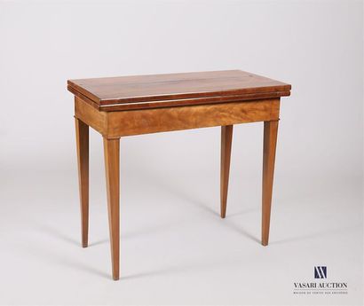 null Mahogany veneer game table, the rectangular folding and swivelling top reveals...