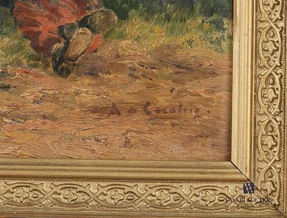 null A. CORALIS? (Late 19th - early 20th century)
Soldiers at rest 
Oil on panel
Signed...