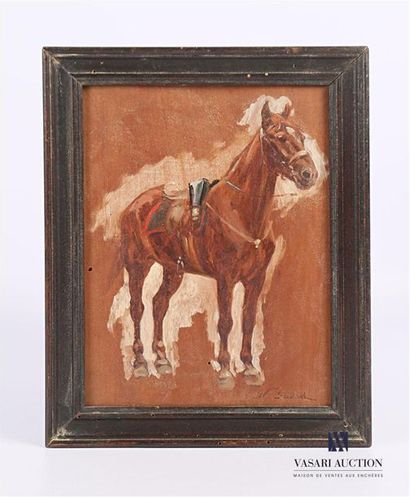 null SICAR Nicolas (1840-1920) Horse
study
Oil on wooden panel
Signed bottom right
24...