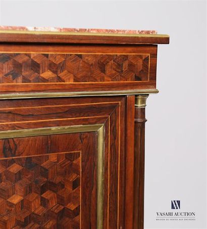 null Furniture at supporting height made of rosewood veneer inlaid with cubes in...