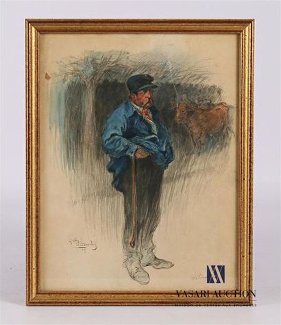 null DE BAUVAIS Lubin (XIX-XXth century)
Le Gouvier
Watercolour and pencil on paper...