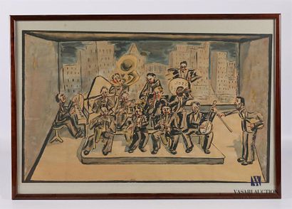 null JANSEN E. (20th century)
The orchestra 
Watercolour on paper 
Signed bottom...