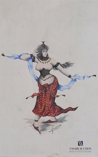 null FERARD?
Oriental 
dancer Watercolour on paper 
Signed bottom right
(freckles)
33...