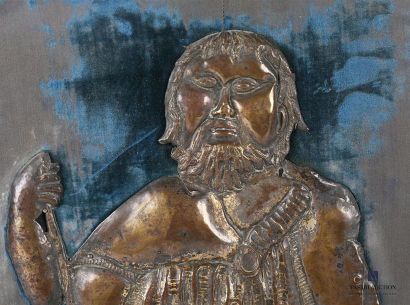 null 17th century French work 
Portrait of a man in repoussé 
copper armour on a...
