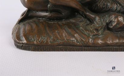 null LAMBEAUX Jef (1852-1908), d'après
Cunnilingus lesbien
Bronze à patine médaille
Signé...
