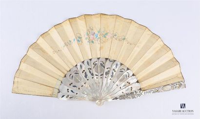 null Folded fan, the printed paper sheet enhanced with gouache of a mythological...