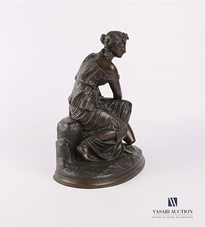 null HABERT Alfred Louis (1824-1893) d'après
Nymphe à la cruche 
Bronze à patine...