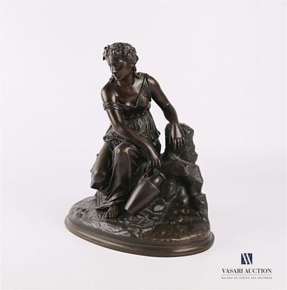 null HABERT Alfred Louis (1824-1893) after
Nymph with Bronze jug 
with brown patina...