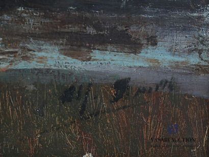 null SMITH Alfred (1854-1937) 
Charette au crépuscule 
Huile sur toile
Signée en...