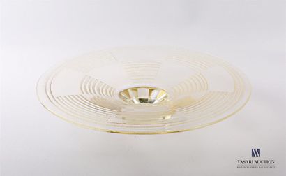 null DAUM Nancy
Large round slightly amber glass bowl decorated with frosted strips...