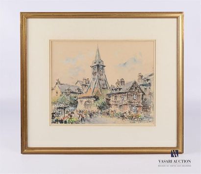 null VERSPECHT Denis (1919-c.1996)
Vue de place à Honfleur
Aquarelle sur papier
Signée...