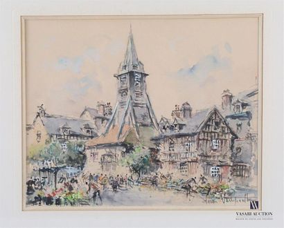 null VERSPECHT Denis (1919-c.1996)
View of the square in Honfleur
Watercolour on...