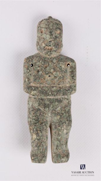 null Sculpture representing a standing character.
The massive legs are clear. The...