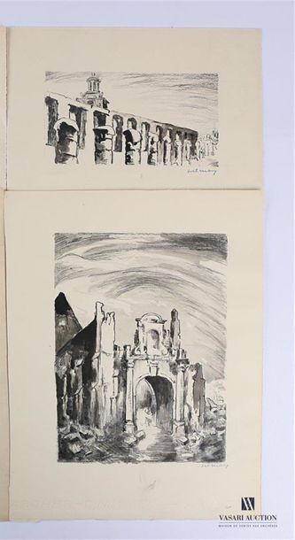 null Emile Henry TILMANS (1888-1960)
Set of four ink and pencil drawings representing...