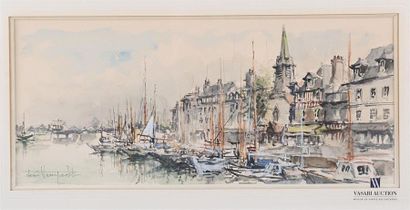 null VERSPECHT Denis (1919-c.1996)
View of the port in Honfleur
Watercolour on paper
Signed...