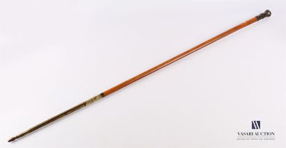 null Companion cane, was made of 82.5 cm blond wood, 10 cm horn knob, silver pastille...